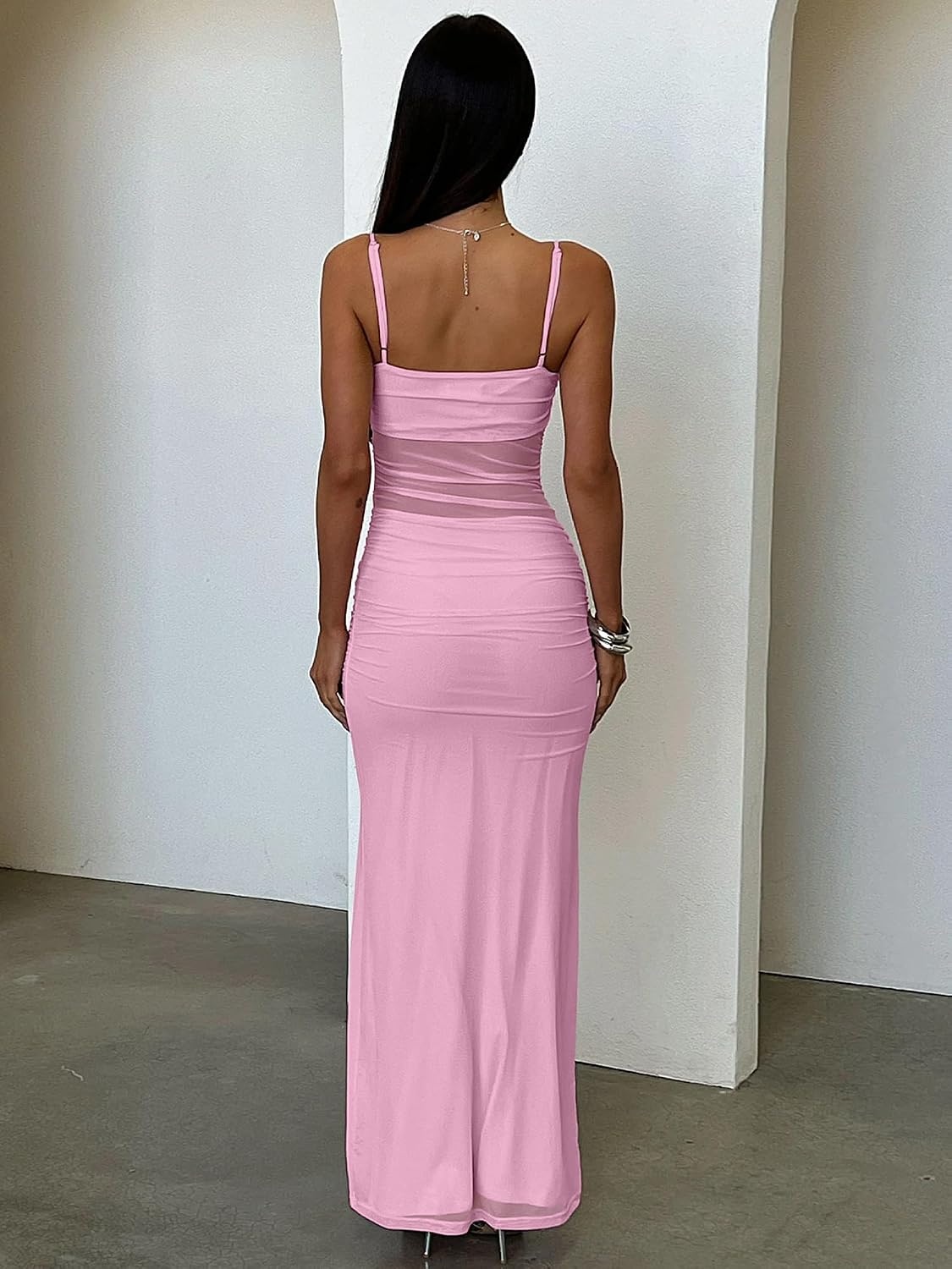 image:imageKaximil Womens Sexy Spaghetti Strap Formal Maxi DressPink